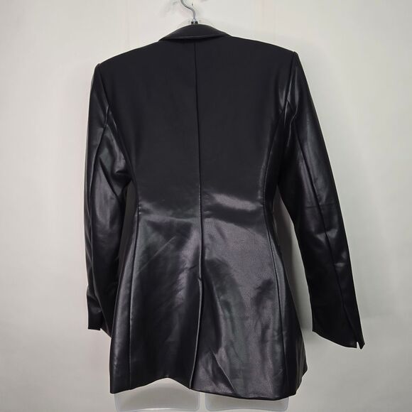 Sofia Jeans Black Faux Leather Blazer - Picture 7 of 13